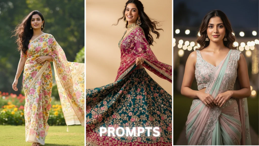 10 Gemini AI Photo Prompt Copy Paste – Stylish Saree & Ethnic Outfits for Women